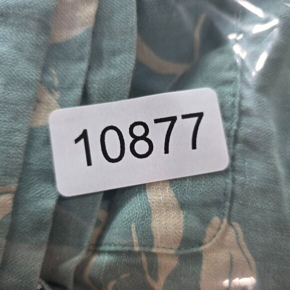 Mens 28 Palms Green & Beige Floral Print Silk Linen Blend Shirt Button Up XXL - Picture 7 of 7